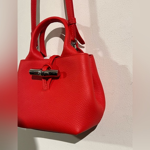 Brand new! $690 Longchamp Le Roseau XS red leather bag - Picture 9 of 12